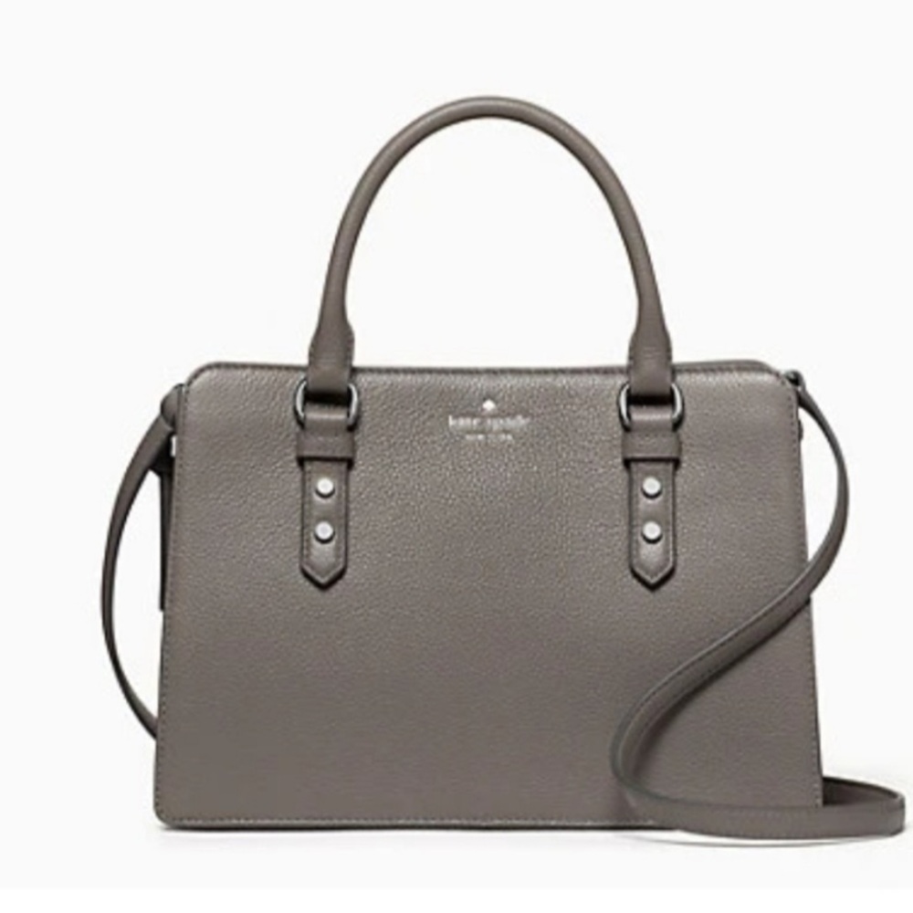 Kate Spade Mulberry Street Gray Pebbled Leather Crossbody Hand Bag- Gorgeous!